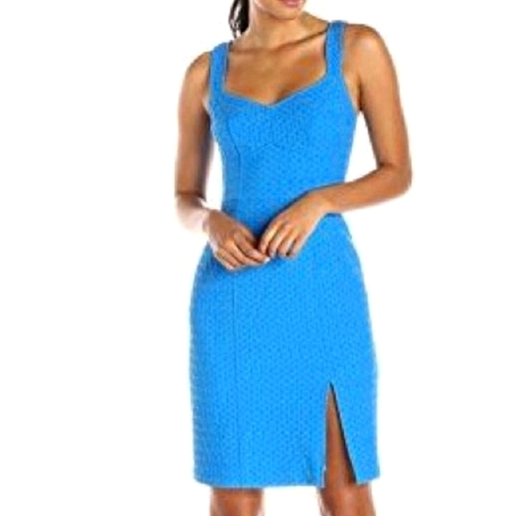 🆕 Nanette Lepore Rum Sizzling Sheath Midi Dress. Textured Fabric. NWOT - Picture 2 of 16